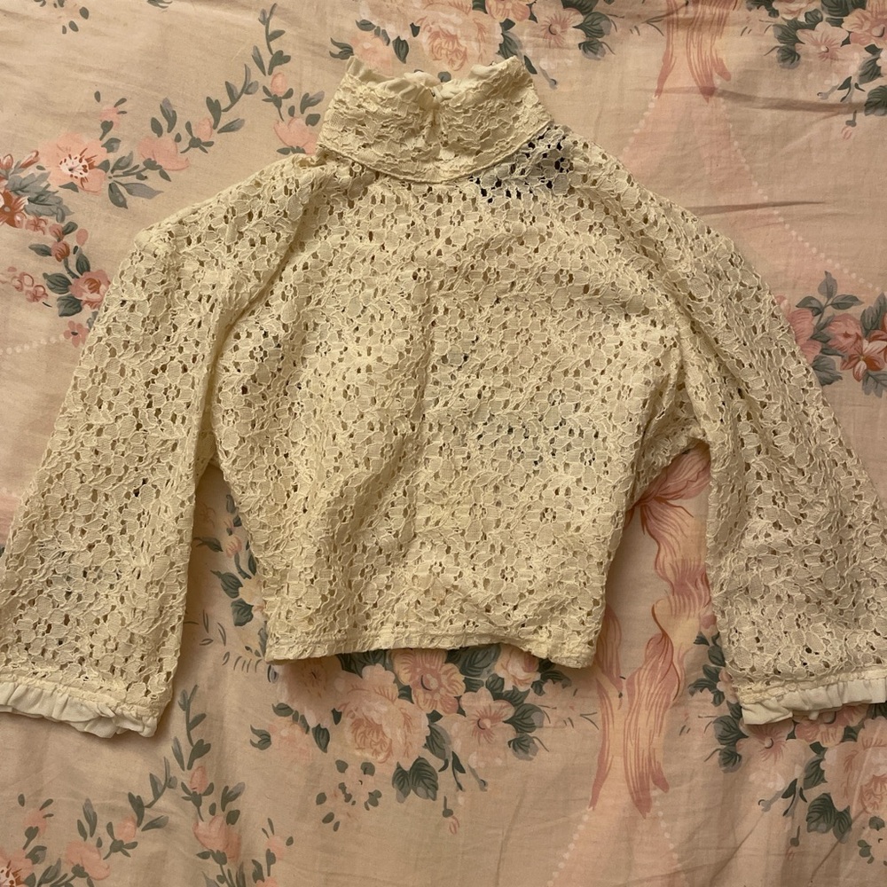 Vintage Reformation Cream Lace Blouse